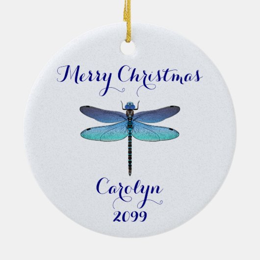 Dragonfly-kerstversiering Keramisch Ornament (Achterkant)