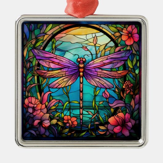 Dragonfly-kerstversiering Metalen Ornament (Voorkant)