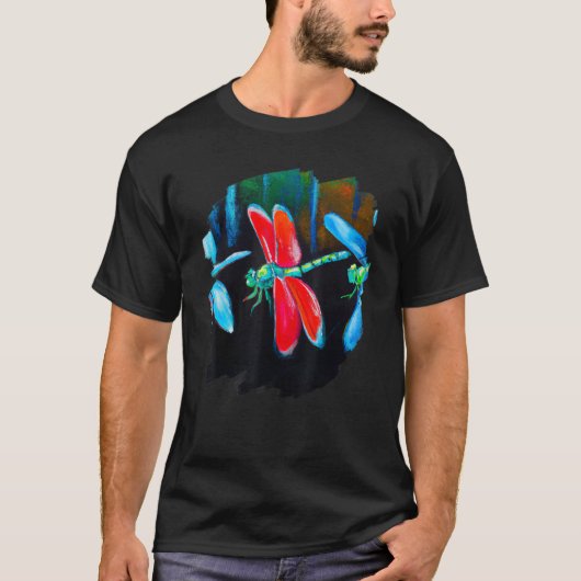 Dragonfly-kleur Dragonflies maken artiest T-shirt (Voorkant)