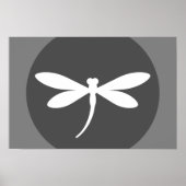  Dragonfly-kleur met grijs BG-ontwerp Poster (Voorkant)