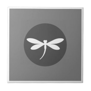 Dragonfly-kleur met grijs BG-ontwerp Tegeltje