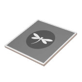 Dragonfly-kleur met grijs BG-ontwerp Tegeltje (Zijkant)