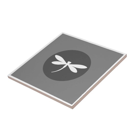  Dragonfly-kleur met grijs BG-ontwerp Tegeltje (Zijkant)