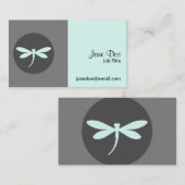 Dragonfly-kleur met grijs BG-ontwerp Visitekaartje (Voorkant / Achterkant)
