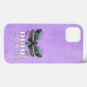 Dragonfly kleurrijke bemoedigende woorden Paarse Case-Mate iPhone Case (Achterkant (horizontaal))