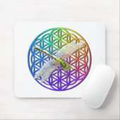 Dragonfly | kleurrijke bloem | chakra zen muismat (Met muis)