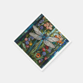  Dragonfly kunst bloemige botanische vlek glas Servet (Hoek)