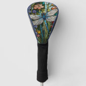 Dragonfly kunst boho bloemen botanisch golfheadcover (Voorkant)