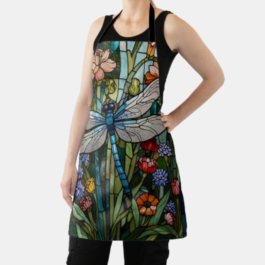 Dragonfly kunst boho bloemen botanische vlek glas schort (Insitu)