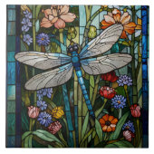 Dragonfly kunst boho bloemen botanische vlek glas tegeltje (Voorkant)