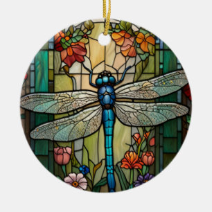 Dragonfly kunst schilderij botanische boho chique  keramisch ornament