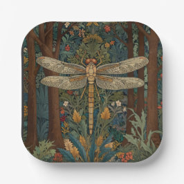 Dragonfly kunst schilderij botanische boho chique  papieren bordje