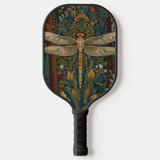 Dragonfly kunst schilderij botanische boho chique pickleball paddle (Voorkant)