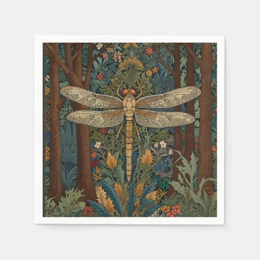 Dragonfly kunst schilderij botanische boho chique servet (Voorkant)