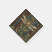 Dragonfly kunst schilderij botanische boho chique servet (Hoek)