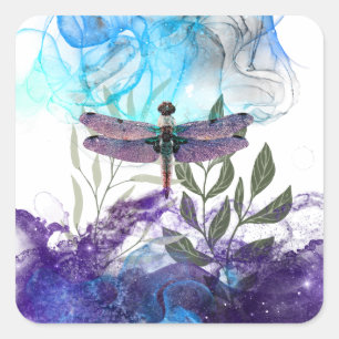 Dragonfly-kunst Vierkante Sticker