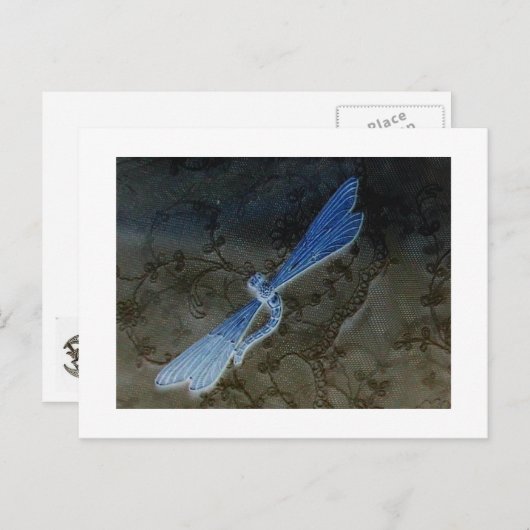 Dragonfly & Lace Briefkaart (Voorkant / Achterkant)