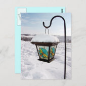 Dragonfly Lantern bij Winter Morning Briefkaart (Voorkant / Achterkant)