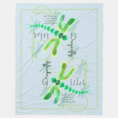 Dragonfly | Licht blauw Fleece Deken (Voorkant)