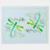 Dragonfly | Licht blauw Fleece Deken (Voorkant (Horizontaal))