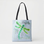 Dragonfly | Lichte blauwe Canvas tas (Voorkant)
