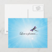 Dragonfly "LIEFDE is voor altijd" Briefkaart (Voorkant / Achterkant)