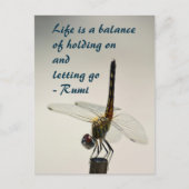 Dragonfly Life is een evenwichtsoefening Rumi Quot Briefkaart (Voorkant)