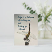 Dragonfly Life is een evenwichtsoefening Rumi Quot Briefkaart (Staand voorkant)