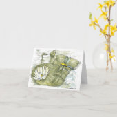 Dragonfly & Lily Pad Color Folded Wenskaart Kaart (Gele Bloem)