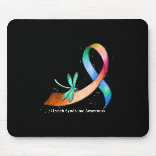 Dragonfly Lint Lynch Syndroom Awareness Gifts Muismat (Voorkant)
