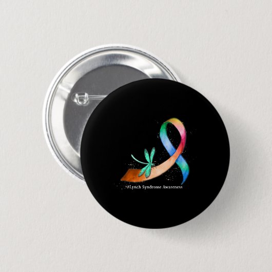 Dragonfly Lint Lynch Syndroom Awareness Gifts Ronde Button 5,7 Cm (Voorkant /achterkant)