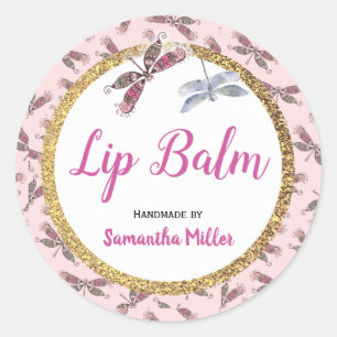 Dragonfly lip Balm Paper Product Sticker Etiket