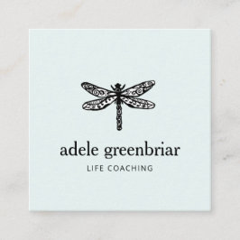 Dragonfly Logo Holistic Healer Wellness Vierkante Visitekaartje