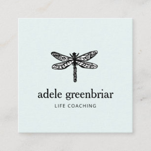 Dragonfly Logo Holistic Healer Wellness Vierkante Visitekaartje