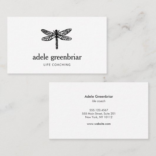Dragonfly Logo Holistic Wellness Visitekaartje (Voorkant / Achterkant)