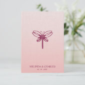 Dragonfly Logo in Burgundy on Gradient for Wedding (Staand voorkant)