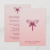 Dragonfly Logo in Burgundy on Gradient for Wedding (Voorkant / Achterkant)