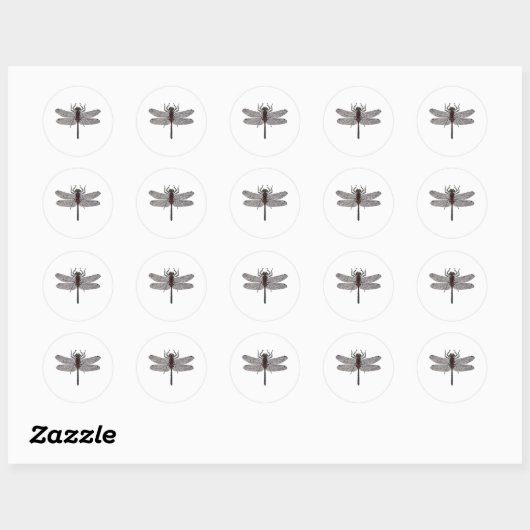 Dragonfly Logo (kleur) Ronde Sticker (Vel)