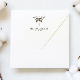 Dragonfly-Logo voor bruiloft of evenement Rubberstempel