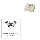 Dragonfly-Logo voor bruiloft of evenement Rubberstempel (Gestempeld)