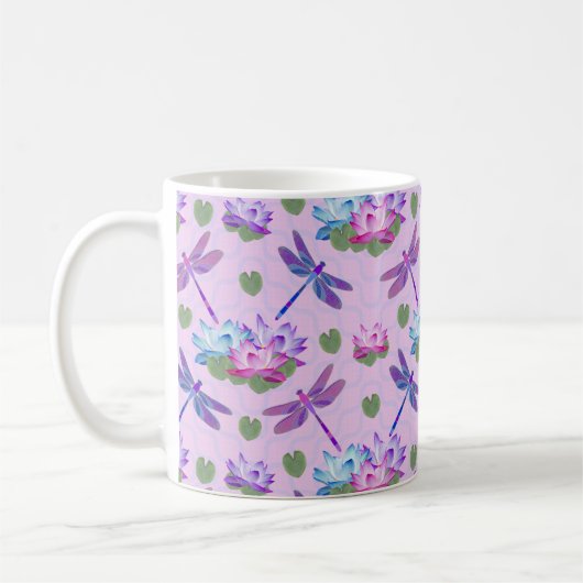 Dragonfly Lotus Coffee Cup Mok (Links)