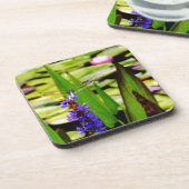 Dragonfly lotus en paarse bloem bier onderzetter (Linkerzijde)