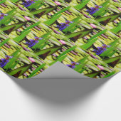 Dragonfly lotus en paarse bloem cadeaupapier (Hoek)