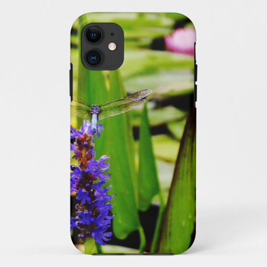 Dragonfly lotus en paarse bloem Case-Mate iPhone case (Achterkant)