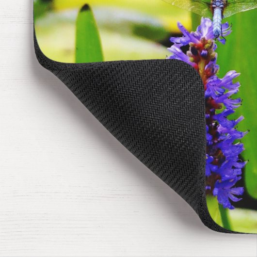 Dragonfly lotus en paarse bloem muismat (Hoek)