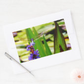 Dragonfly lotus en paarse bloem rechthoekige sticker (Envelop)