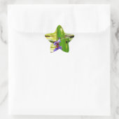Dragonfly lotus en paarse bloem ster sticker (Tas)