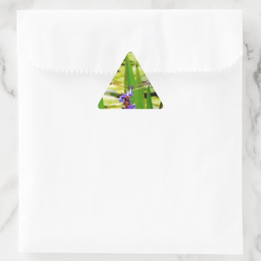 Dragonfly lotus en paarse bloem sticker (Tas)