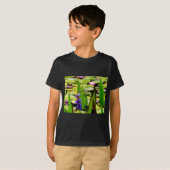 Dragonfly lotus en paarse bloem t-shirt (Voorkant volledig)