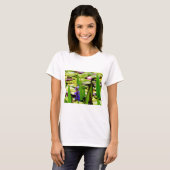 Dragonfly lotus en paarse bloem t-shirt (Voorkant volledig)